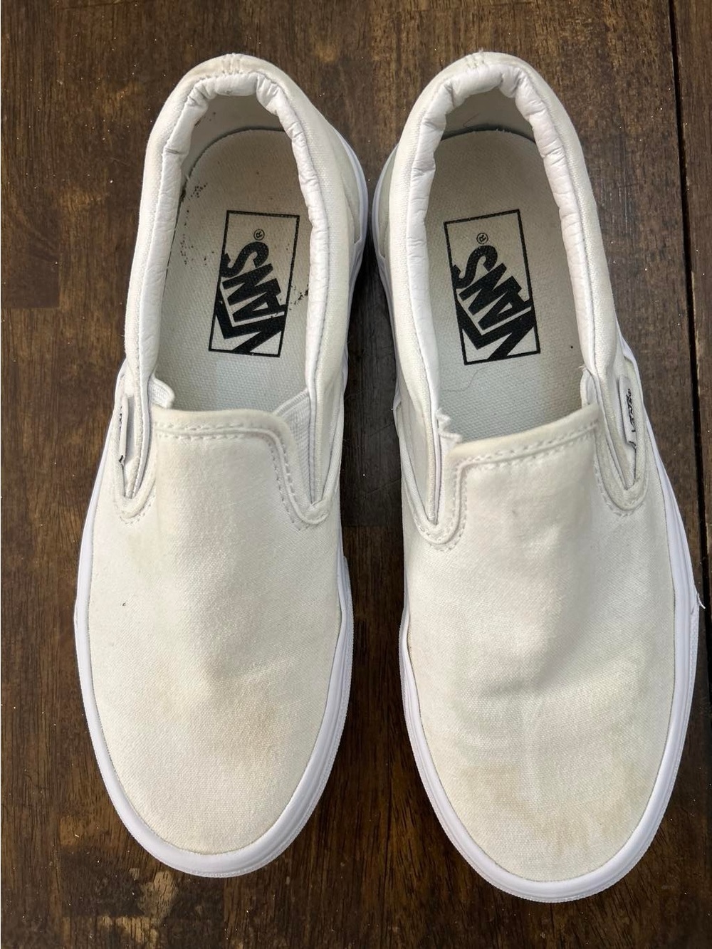 Vans Kids White Slip-On Canvas Sneakers
